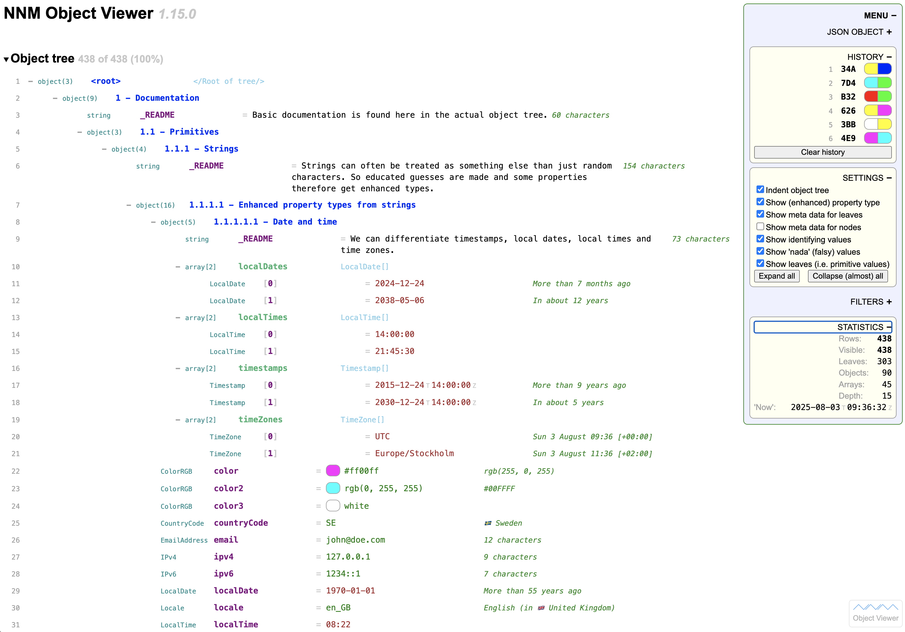 NNM Object viewer