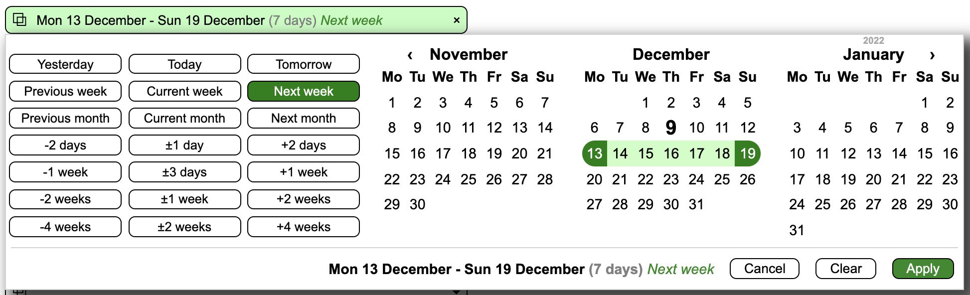 Example of NNM Local date range picker